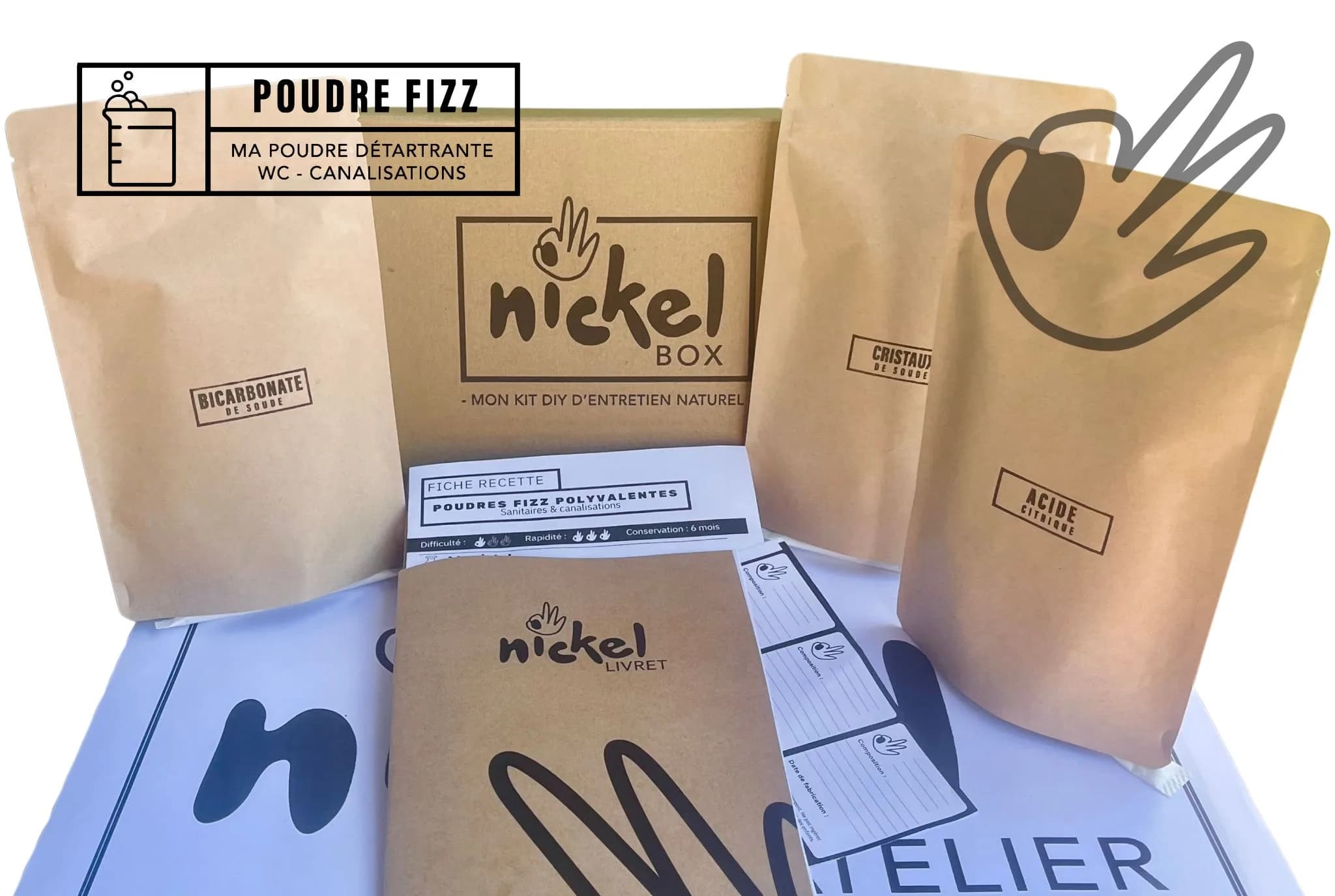 NickelBox Poudre Fizz polyvalente : entretien canalisations & sanitaires